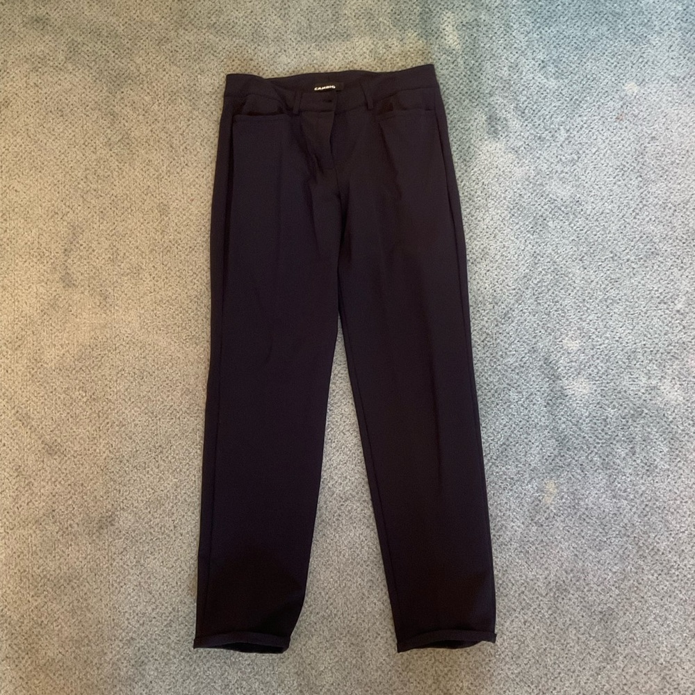 Cambio Navy Stright Leg Pants with Pleating